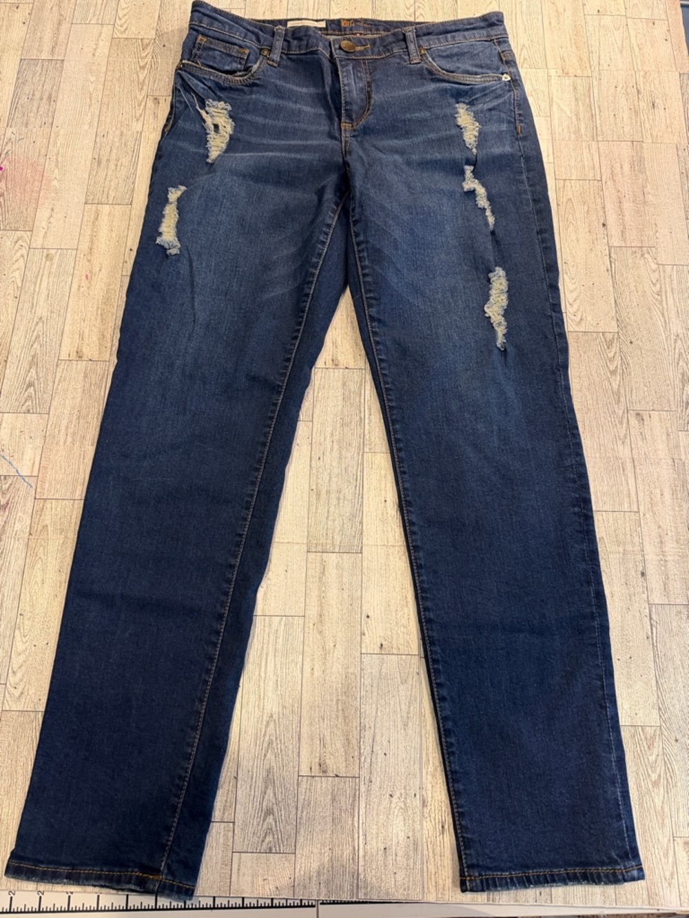Kut from the Kloth Dark Blue Distressed Boyfriend Jeans
